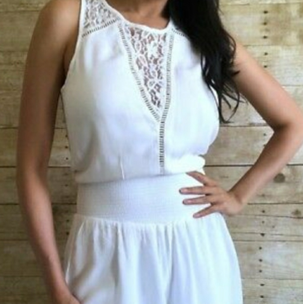 White Abercrombie High Waisted Romper
